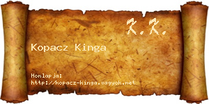 Kopacz Kinga névjegykártya