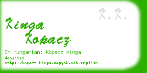 kinga kopacz business card